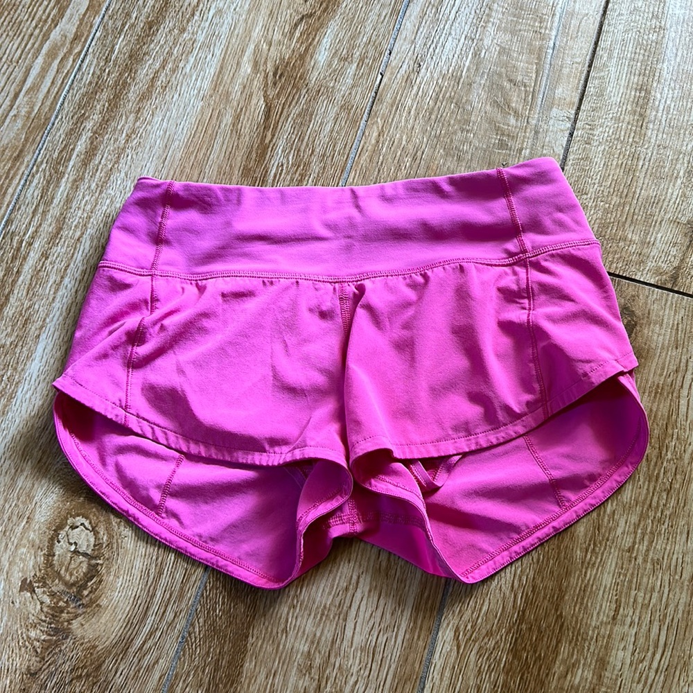 Lululemon Sonic Pink Speed Up shorts